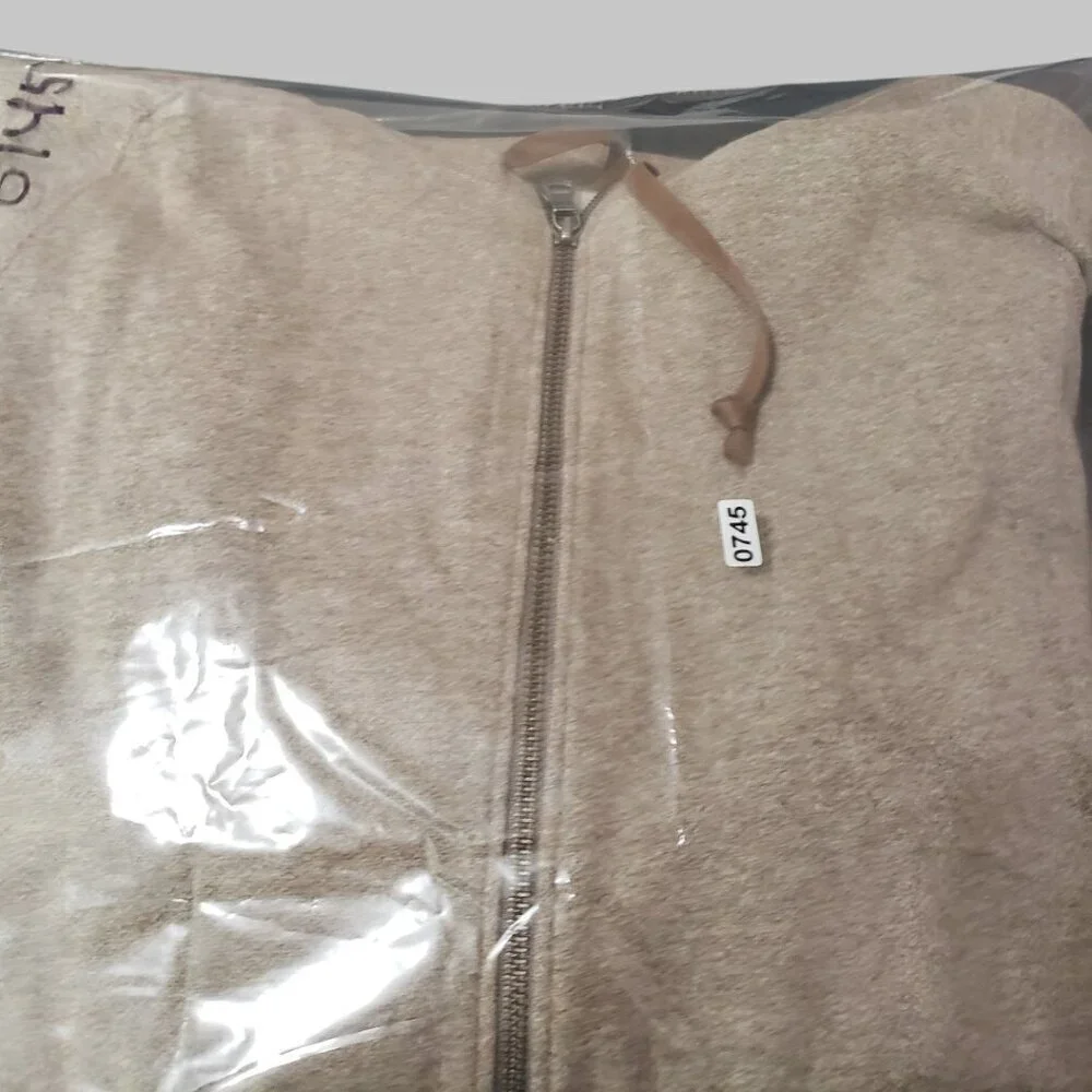 Banana Republic Mens Zip Up Hoodie Cotton/Polyester Blend Beige/Brown Xlarge